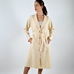 Vintage Louis Feraud Winter White Single Breasted Coat
